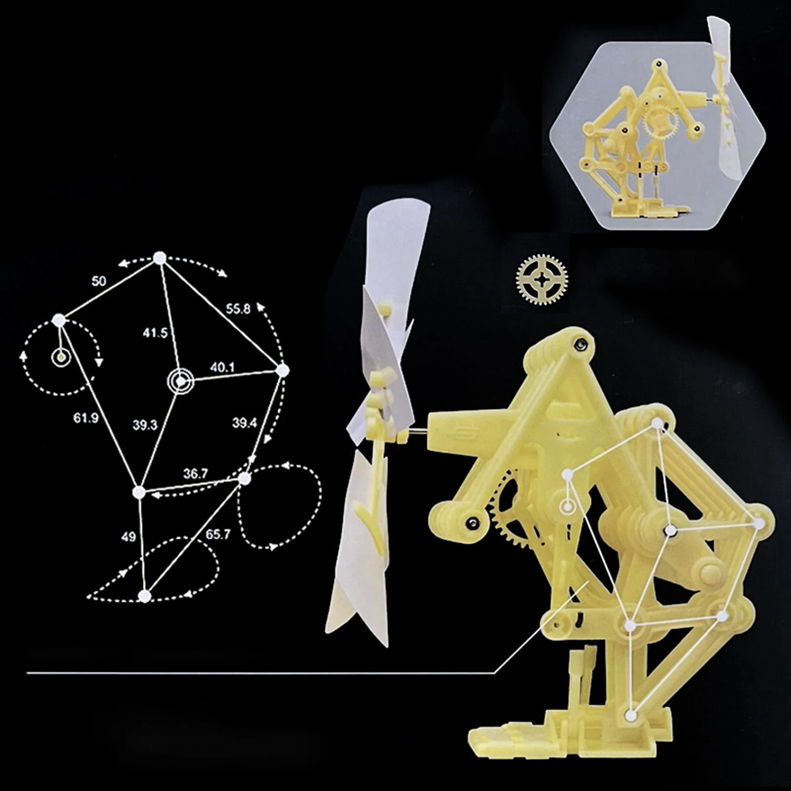 Wind Power Strandbeest Handmade Educational Toys Science Experiment DIY Assembly Walking Model Robot Educational Toy for Kids