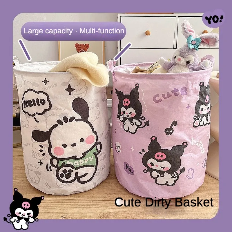 

Sanrio Kuromi Dirt Basket Laundry Basket Foldable Household Large Capacity Clothes Storage Basket Cute