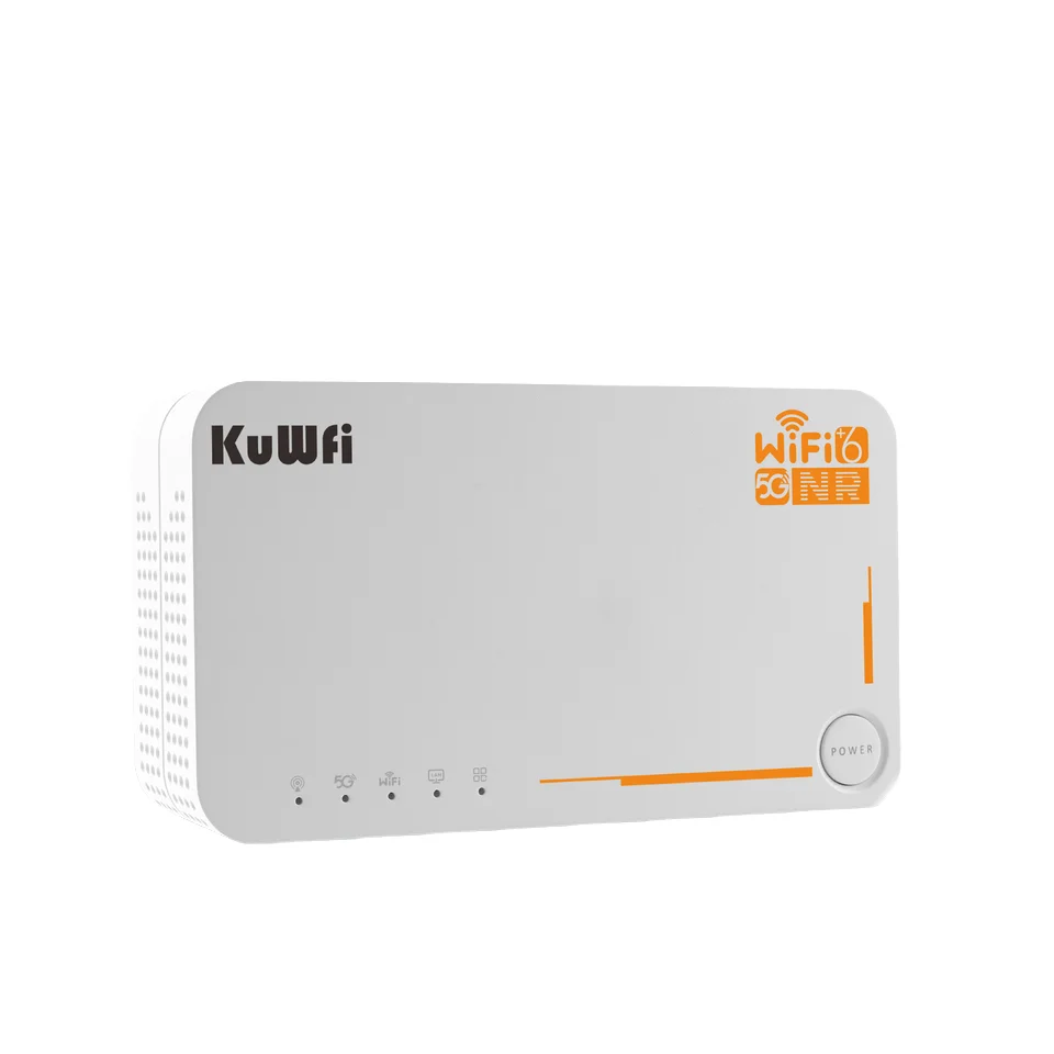 KuWFi C160 Unlocked Portable 5G CPE Router Ax3000 4000mAh Battery WiFi 6 Pocket Router Supporting 2.4G/5G Frequency Mobile Use