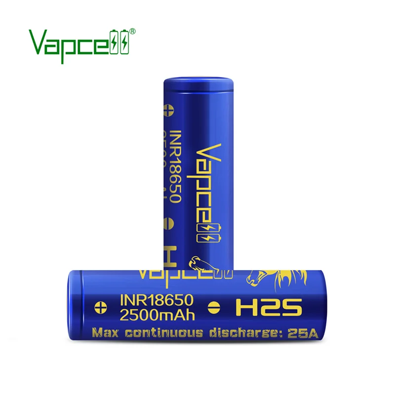 Vapcell Original H25 INR 18650 2500 mAh 25A 3.6V Battery High Discharge Rechargeable Lithium Batteries With Zipper Case For Dron