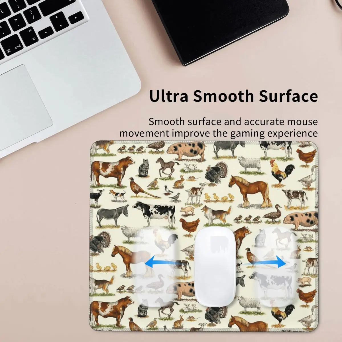 Alfombrilla de ratón para mascotas, diseño de animales de granja, granja, pueblo, teclado de ordenador, alfombrilla para ratón, alfombrilla de escritorio para ordenador portátil, alfombrillas para mesa de oficina