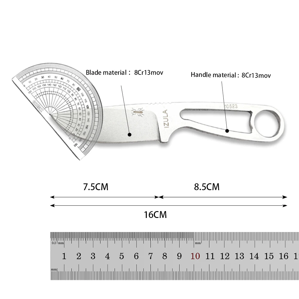IZULA Backpack Multifunctional 8Cr13Mov Fixed Blade Knife with Kydex Sheath Outdoor Trekking Camping Climb Escape Pocket Knife - view 6