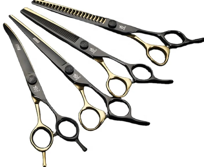 Fenice Pet Dogs Grooming Scissors Set Straight Curved Thinning Shear Scissors For Dogs Pet Cleaning Products