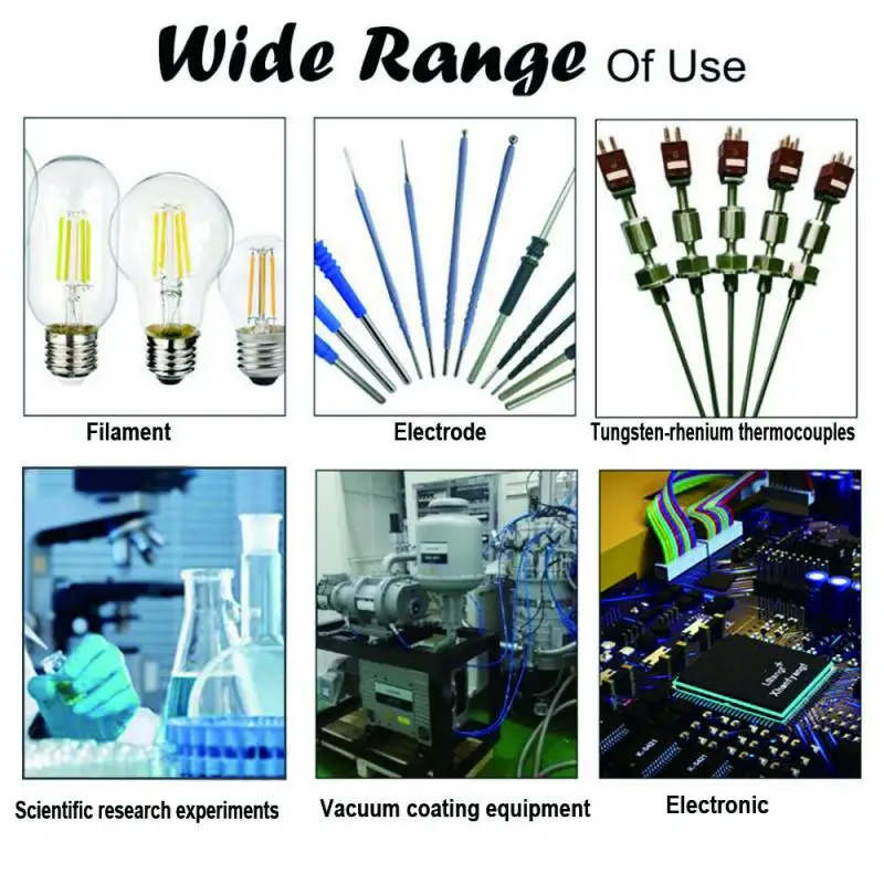 1/2/5meters 99% Purity Tungsten Wire Diameter 0.01-1mm DIY Experiment Material Electrical Heating Electrode Wire