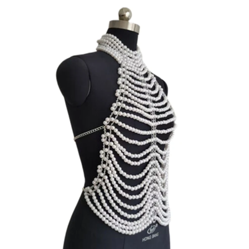 Hochwertiges Vintage Damen-Camisole mit Perlen, Crop-Top für Frauen, Sommer 2026 Y2K Kleidung, Sexy Nachtclub-Partywear Tanktop – Detail 9