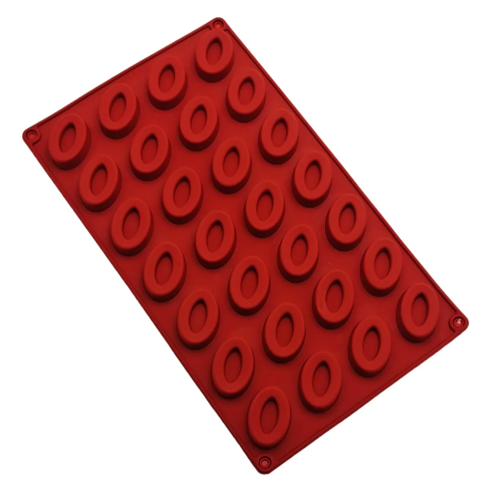 

Hot Selling 28 Hole Oval Shape Silicone Cake Mold DIY Cookies Baking Tools Food Grade Silicone Jelly Pudding Chocolate Molds
