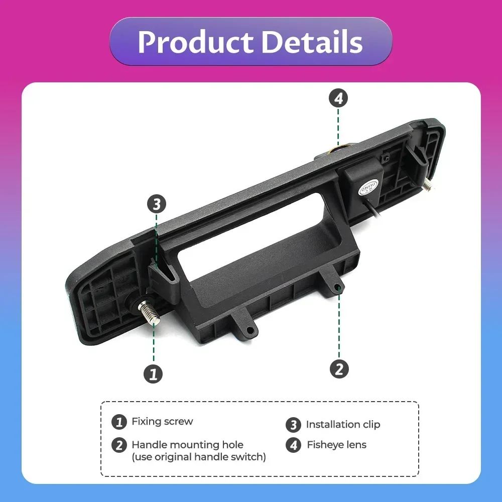 AHD 1080P Car Rear View Trunk Handle Camera For Mercedes Benz ML350 W176 W205 X156 GLK X204/200 /260 /300 C Class C202 C250D CLA