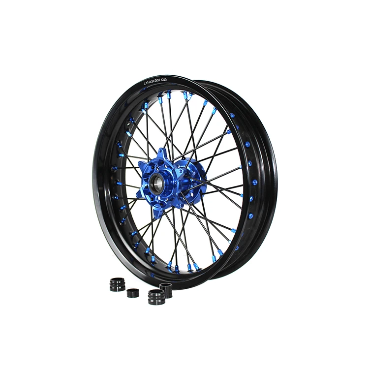 Yz250f อลูมิเนียมอัลลอยด์ CNC ดุมล้อจักรยานสกปรก Supermotard Racing 17 นิ้วชุดล้อ Supermoto