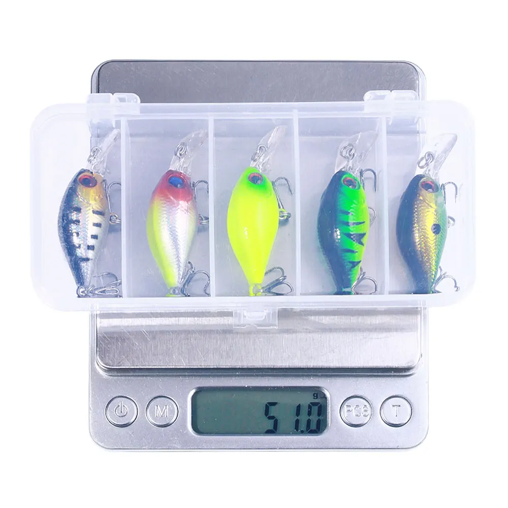 HENGJIA 5pcs/lot Fishing Lures Kit Plastic Crank Bait 4.2g/5cm Wobblers Crankbait Tackle Bass Bait Spinners for Fishing image 5