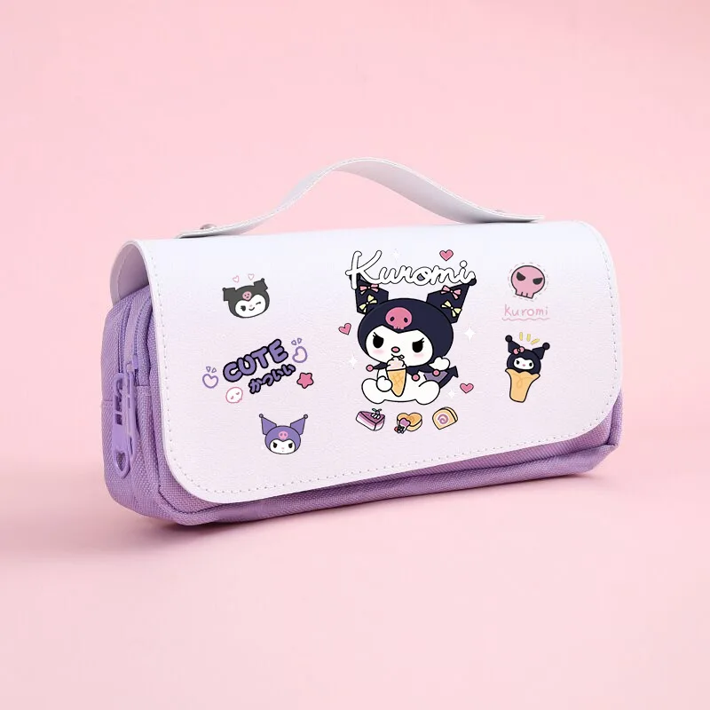 

2023 Sanrio Pencil Bags Anime Kuromi Pencil Cases Cartoon Students Kawaii Stationery School Supplies Storage Pouch Girls Gifts