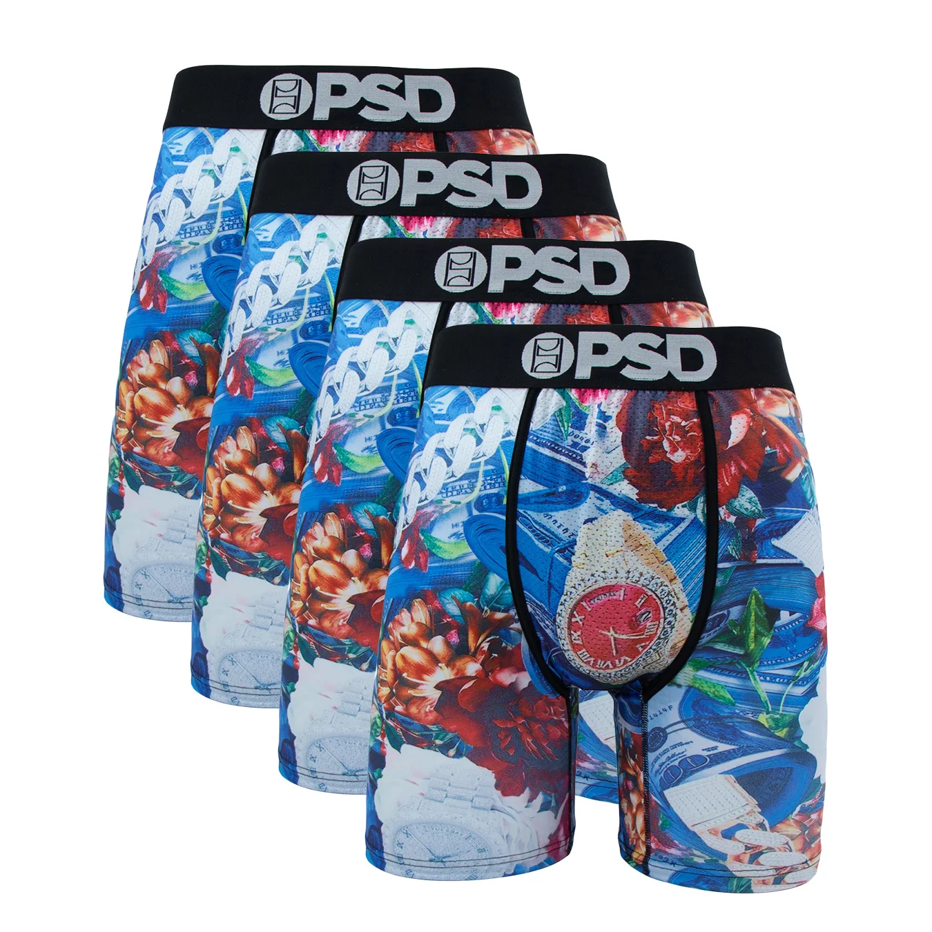 4Pcs Fashion Print Men Underwear Boxers Cueca Male Panties Lingerie Men Underpants Boxershorts Sexy Man Boxers Briefs Trunks