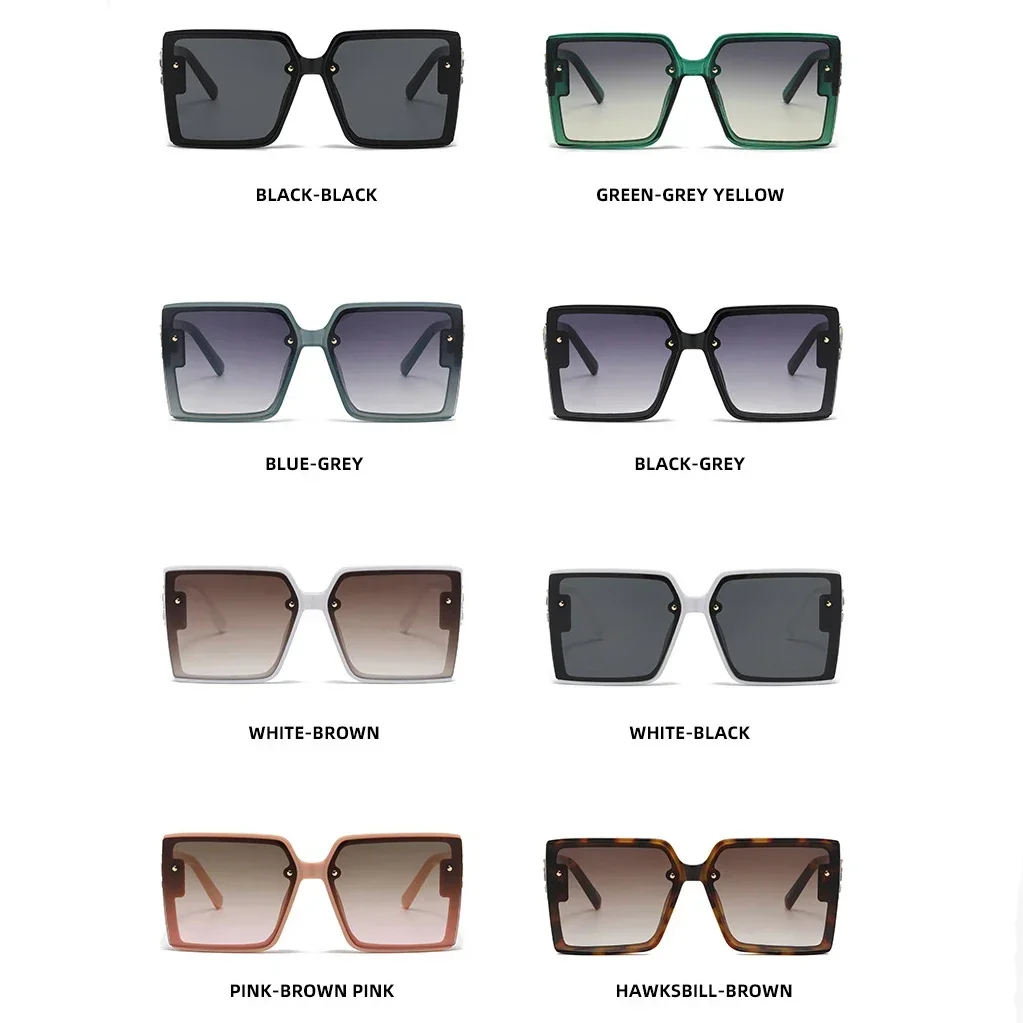Classic Brand Designer Square Sunglasses Women 2023 New Trendy Sun Glasses Fashion Vintage Luxury Diamond Big Frame Shades UV400