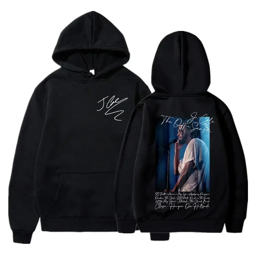 Hip Hop Street Style Oversized Hoodies 2024 Hot Sell Rapper J Cole Music Album Print Sweatshirt Men's Women Fleece Cotton Hoodie