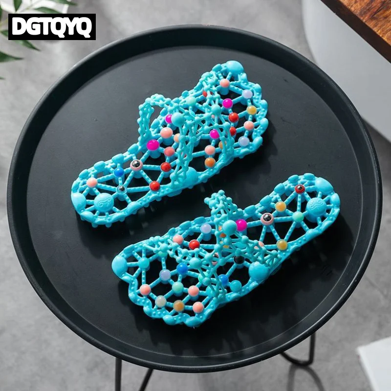 Massage Slippers for Women, Foot Bottom Granules Health Therapy, Anti-Slip Bathing Quick-Drying Indoor Home Bathroom Shoes