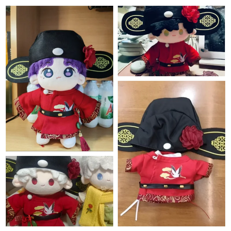 Love and Deepspace 20cm Doll Clothes Examination Champion Hat Ancient Red Hanfu Suit Stuffed Plushies Doll Accessories