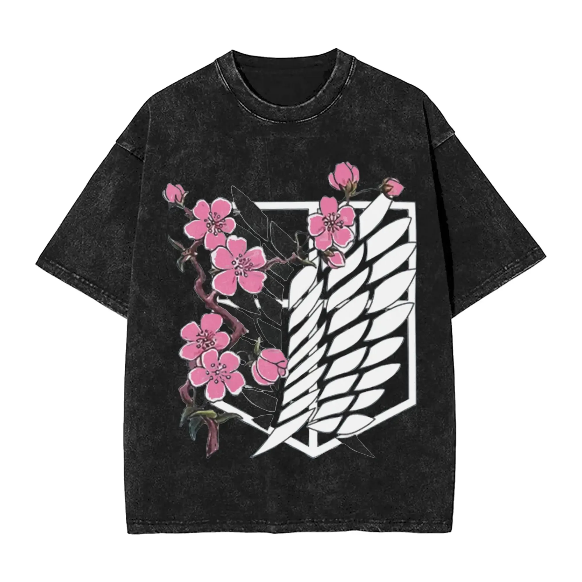 Anime Shingeki No Kyojin Reiner Braun Attack on Titan Graphic Print T-Shirt Men Women Retro Washed O-neck Cotton Summer New Tee