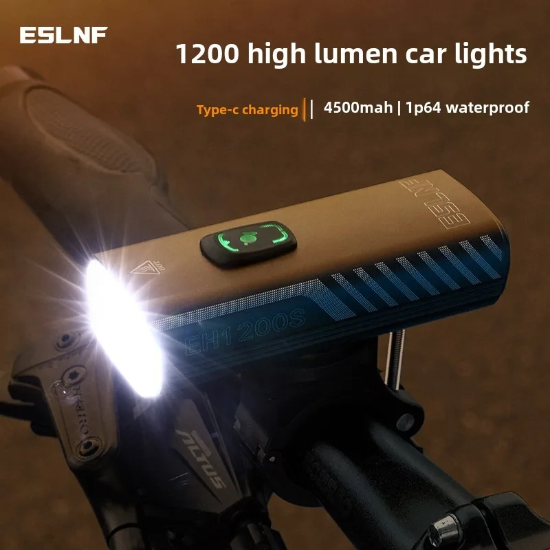 

ESLNF Bike Lights 1200 Lumens Cycling Headlights Night Riding Smart Light Sensing Long Range LED Flashlight MTB Bike Lamp