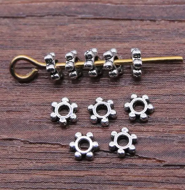 

200pcs 3x4mm Alloy Charm Spacer Beads For Jewelry Making EF3796