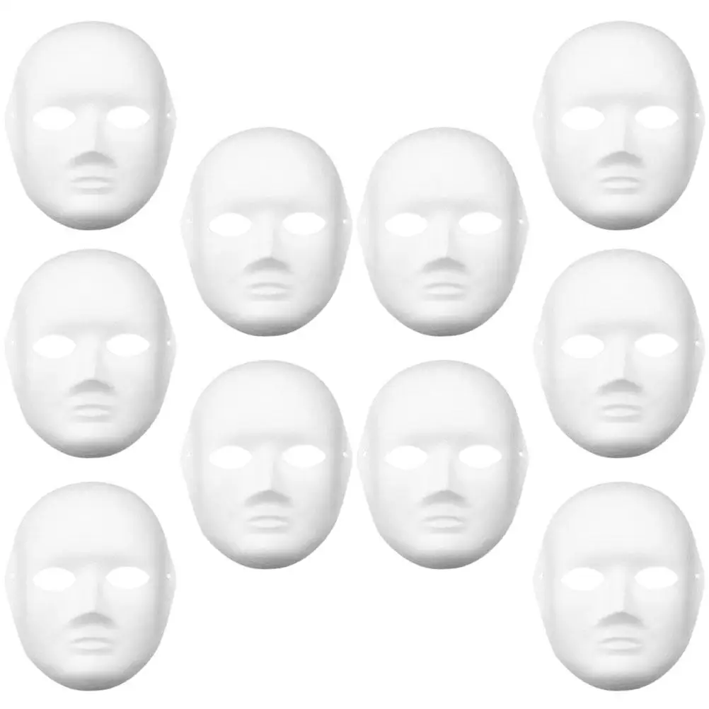 

10 Pcs Paper Masks DIY Blank Unpainted Masquerade Costume Props Lightweight Comfortable Suitable for Parties