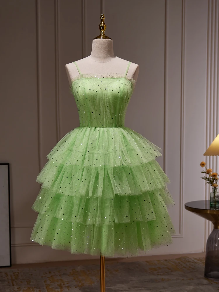 

Green Pettiskirt Birthday Skirt Short Wedding Dress Banquet Party Small