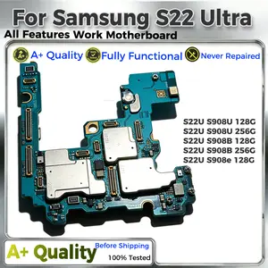Bilashmart 128G 256G Unlocked S22 ultra Motherboard Replacement Working Samsung Galaxy S22 ultra S908B S908U mainboard With Chips