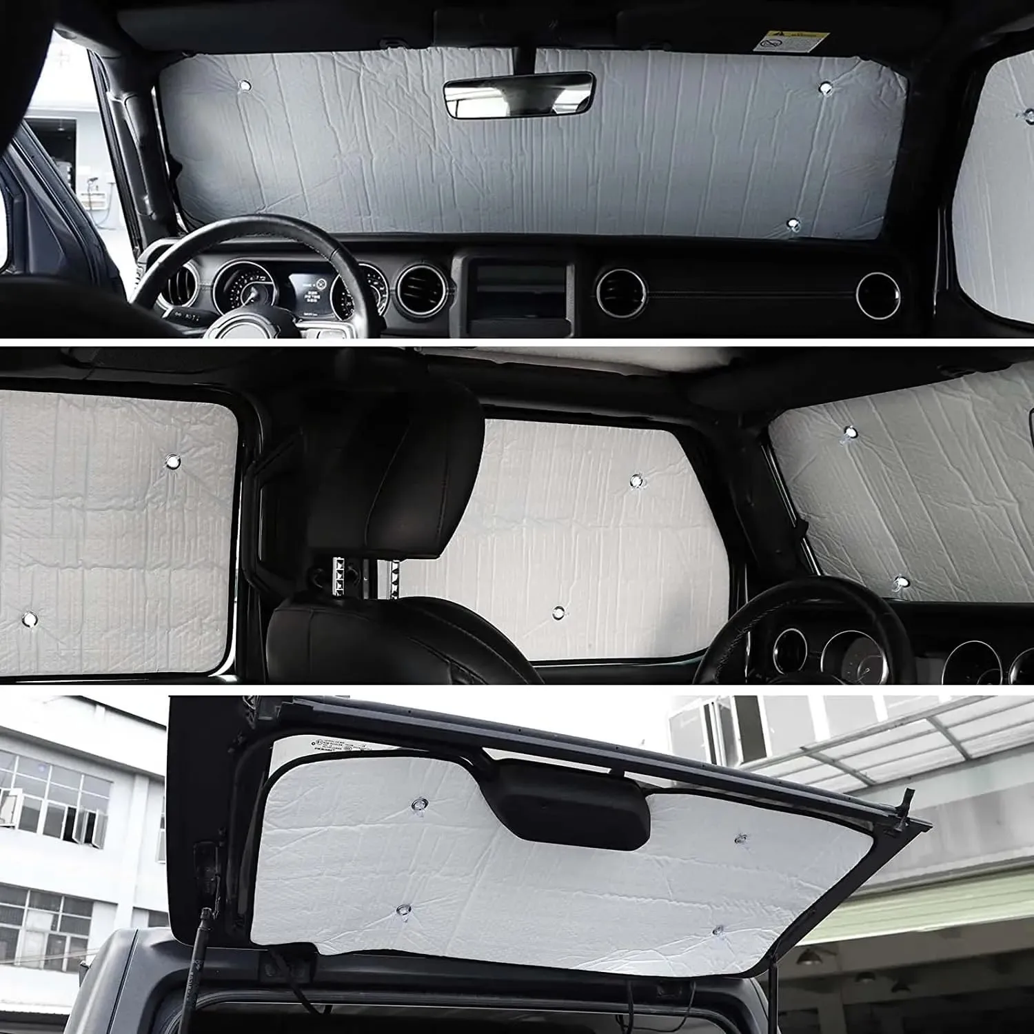 8Pcs Car Front Rear Windshield Window Sunshade Protective Cover Heat Insulation Kit For Jeep Wrangler JL 2Door 4 Door 2018-2026