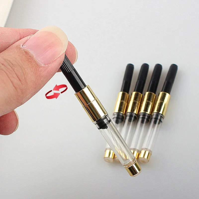 5pc FOUNTAIN PEN refill INK CONVERTER PUMP CARTRIDGES gold