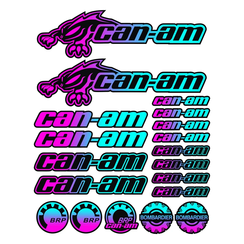 مجموعة واحدة من ملصقات السيارات المخصصة الملونة 22 قطعة مناسبة لتزيين ملصق Can-am Canam ATV #2
