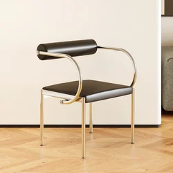 Mid-Century Modern Dining Chair for Bedroom or Study, Stainless Steel Seating, Trendy Makeup Chair, Designer Home