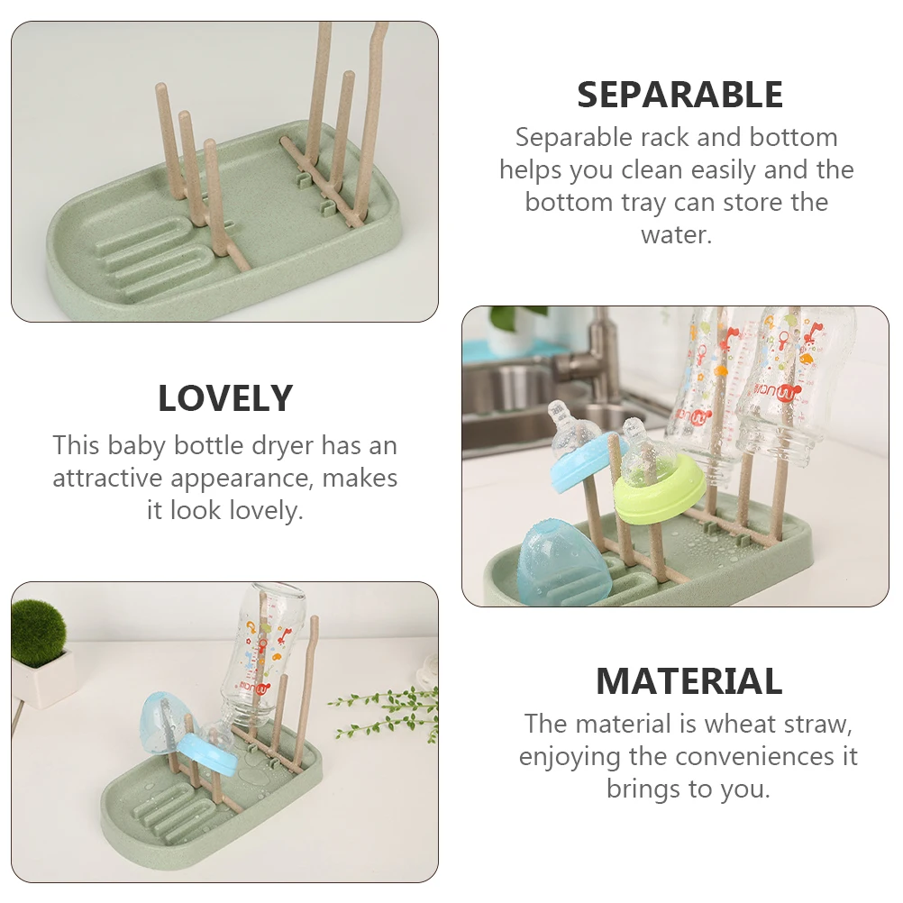 

1 шт., сушилка для детских бутылочек, пшеничная солома, большой вместительный многофункциональный органайзер для бутылочек для кормления, идеальный кухонный держатель для хранения