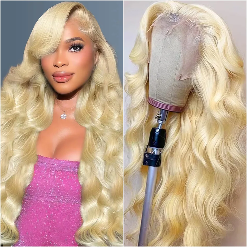 

13X4 13x6 HD Transparent Lace Frontal Human Hair Wig Brazilian 200 Density 613 Honey Blonde Body Wave Lace Front Wigs PrePlucked