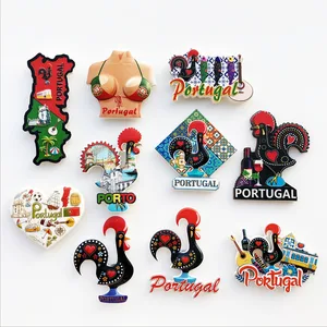 مغناطيس ثلاجة تذكارية سياحية أوروبية ، الديك البرتغال لشبونة ، عناصر الديكور ، الحرف اليدوية الثلاجة المغناطيسية أعلى 6 مبيعات الديك البرتغالي للوقت - رقم 4
