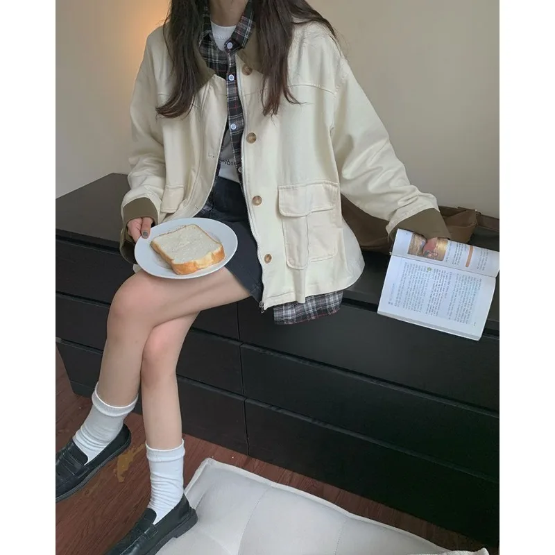 سترة عمل بيج للنساء لخريف 2025، بلوزة كبيرة الحجم جديدة متعددة الاستخدامات