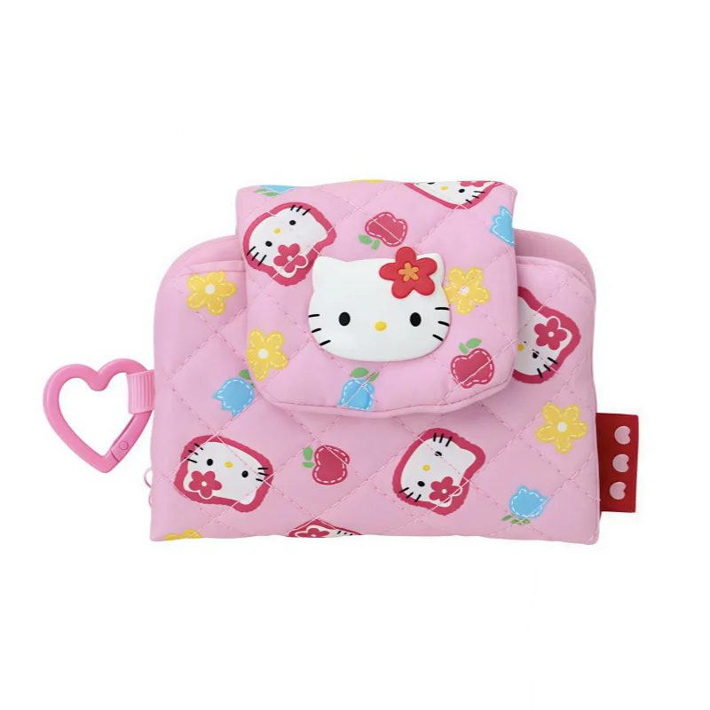 

Cartoon Cotton Wallet My Melody Cinnamoroll Cartoon Kawaii Zipper Fold Card Bag Multifunction Storage Coin Bag Pendant Girl Gift