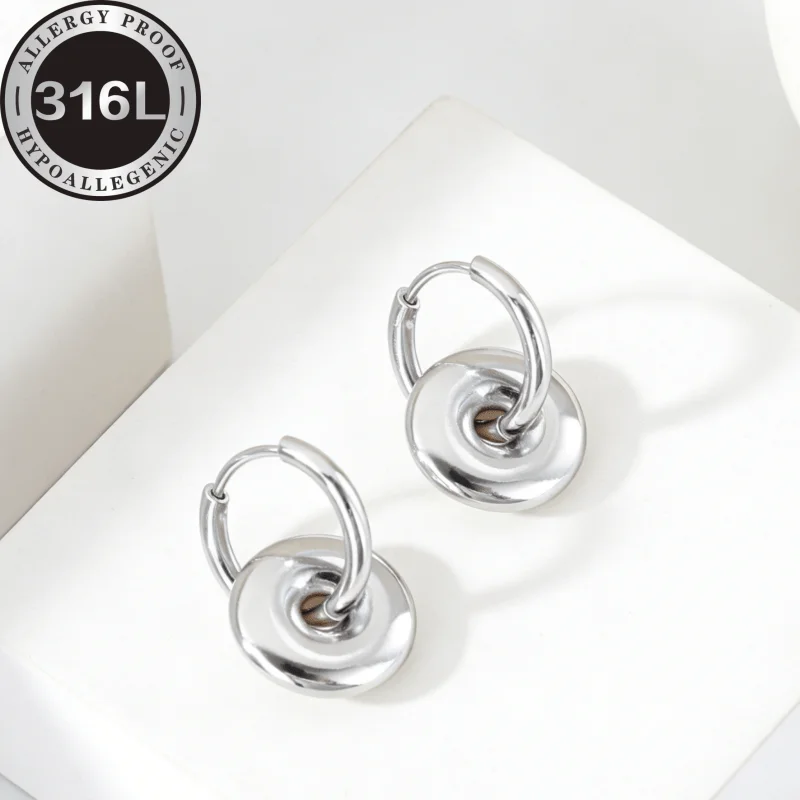 316L high-quality stainless steel hypoallergenic, round earrings, anti-fading, suitable for skin-friendly, suitable for daily
