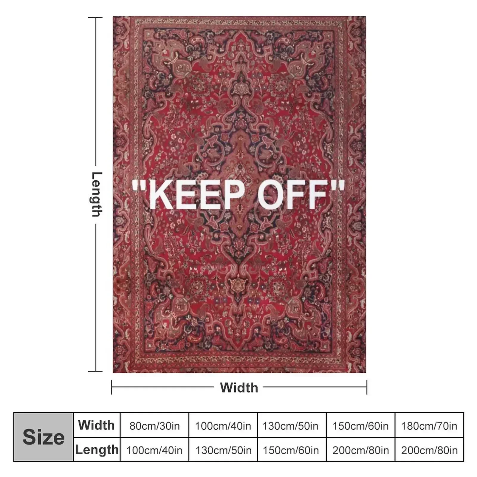 KEEP OFF - Antique Orian rug Throw Blanket Shaggy Camping Stuffeds Soft Plush Plaid Blankets