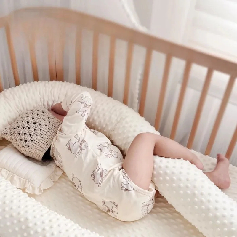 

Baby Crib Surround Soft Bag Anti-collision Bean Velvet Anti Rolling Cylindrical Long Pillow 250cm Baby Bed' Bumper