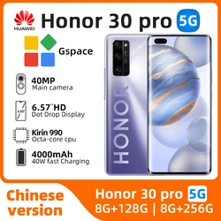 Смартфон Honor 30 Pro, телефон б/у, Kirin 990, 40 МП, 6,57 дюйма, 90 Гц, AMOLED, 4000 мАч, 40 Вт