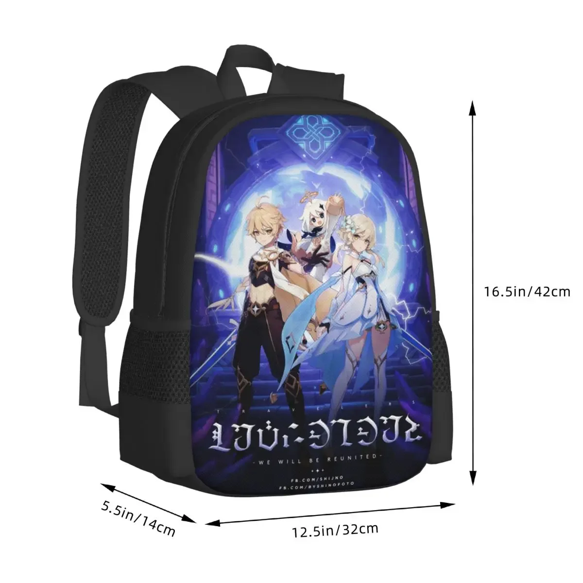 Zaino per laptop da viaggio Anime Genshin Impact, borsa per computer per scuola universitaria aziendale, regalo per uomini e donne