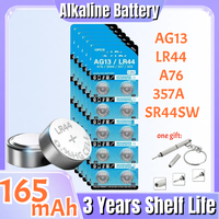 2-100PCS LR44 AG13 Button Cell Battery 1.5V 357A SR44 LR1154 Button Coin RW82 SR1154 SP76 Batteries for Watch Toys Remote