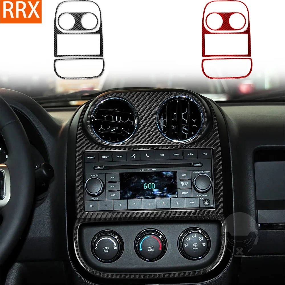 For Jeep Compass Patriot 2009-2017 Real Carbon Fiber Sticker Central control AC CD air vent panel Car Accessories Decorative