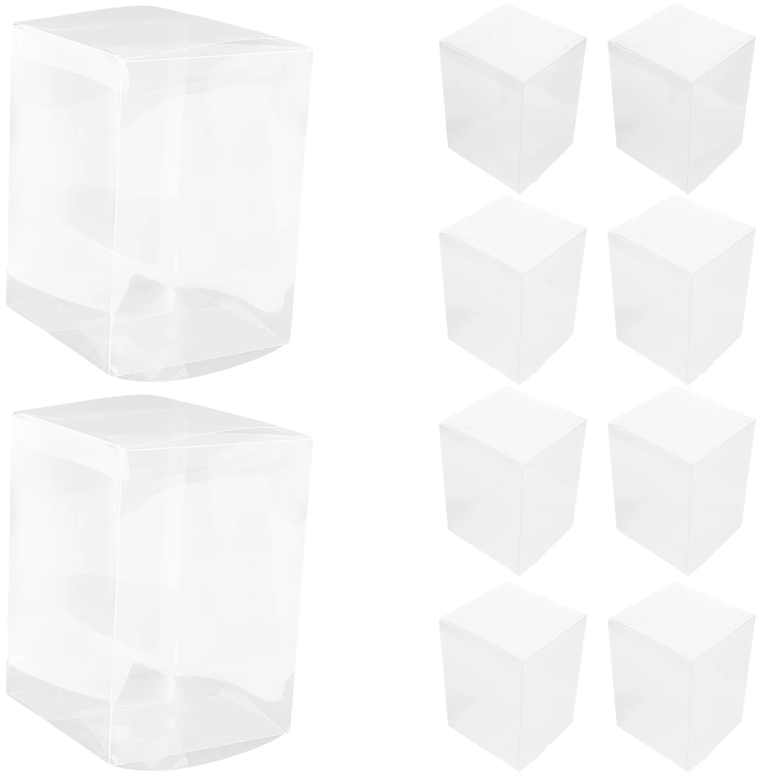 

15pcs Christmas Gift Boxes Clear Candy Packaging Square Plastic Storage Boxes For Treats Wedding Favors Party Transparent Box