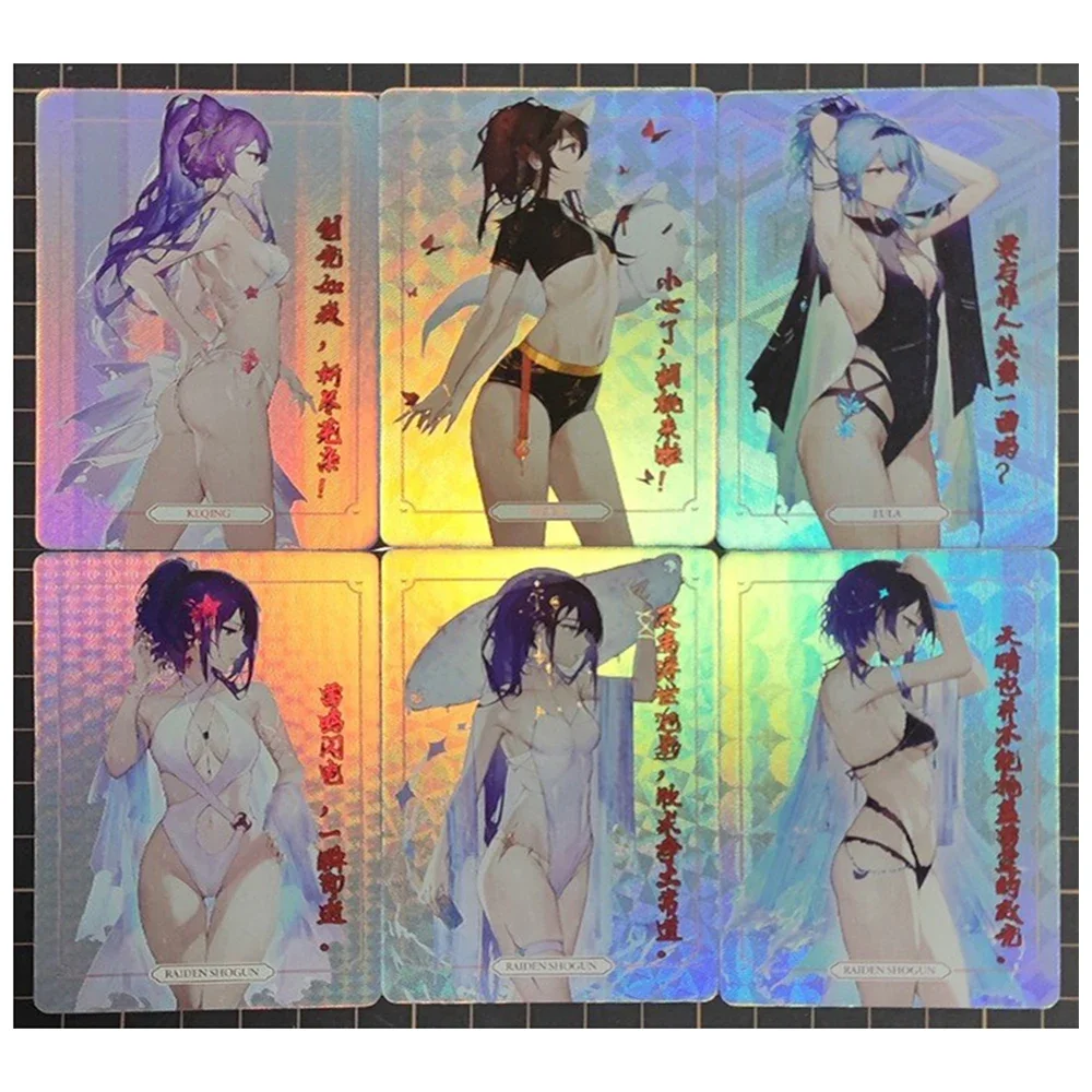 أنيمي آلهة قصة لتقوم بها بنفسك ACG Eula Yae Miko Paimon Ayaka مثير تحصيل بطاقة الصبي ألعاب اللعب هدايا عيد الميلاد عيد الميلاد