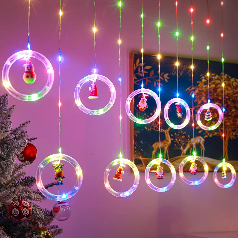 

LED Christmas Style Curtain Lights 8 Lighting Modes Fairy String Light for Garden Patio Wedding Party Xmas Decor Waterproof Lamp