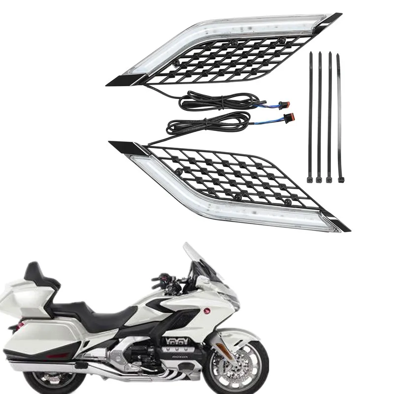 For Honda Gold Wing GL1800 2018-2023 Motorcycle Acsessories LED Radiator Grill Panels Decorative Light