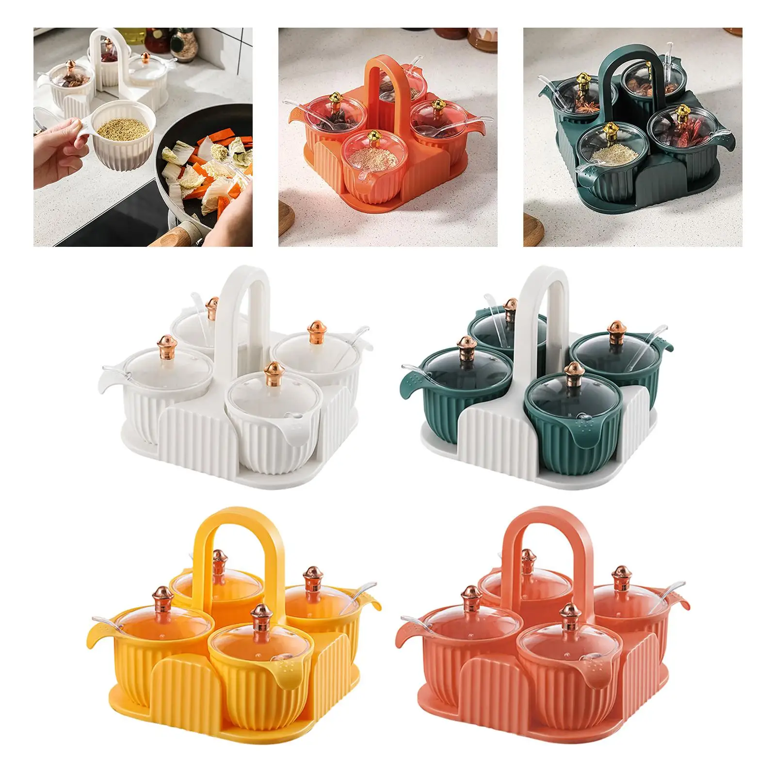 

Банка для приправ, чехол, встроенный дизайн, набор контейнеров для специй для приготовления соли