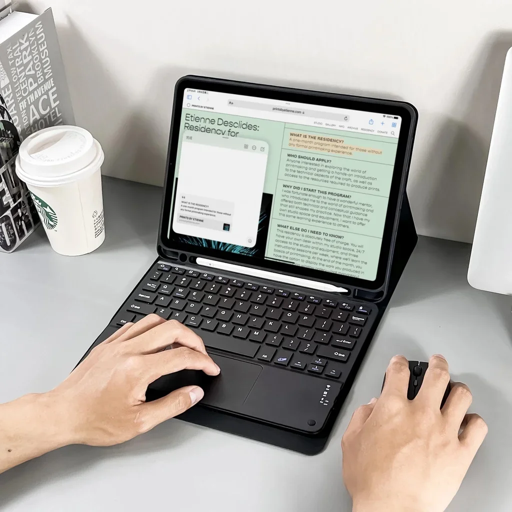 For iPad 2024 Air 11 Inch with Pen Slot for IPad Air4 5 10.2 7 8 9th Pro 10.5 Air3 10th Foldable Tablet Case Separation Keyboard