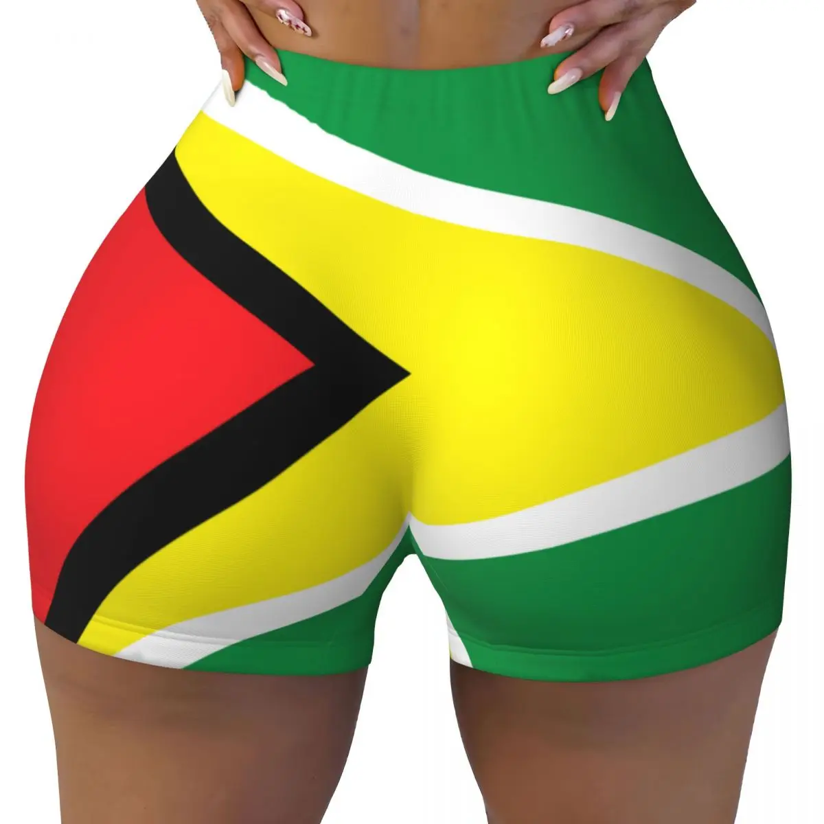 Sexy tight hip sports shorts Guyana Flag fitness women's comfortable yoga shorts