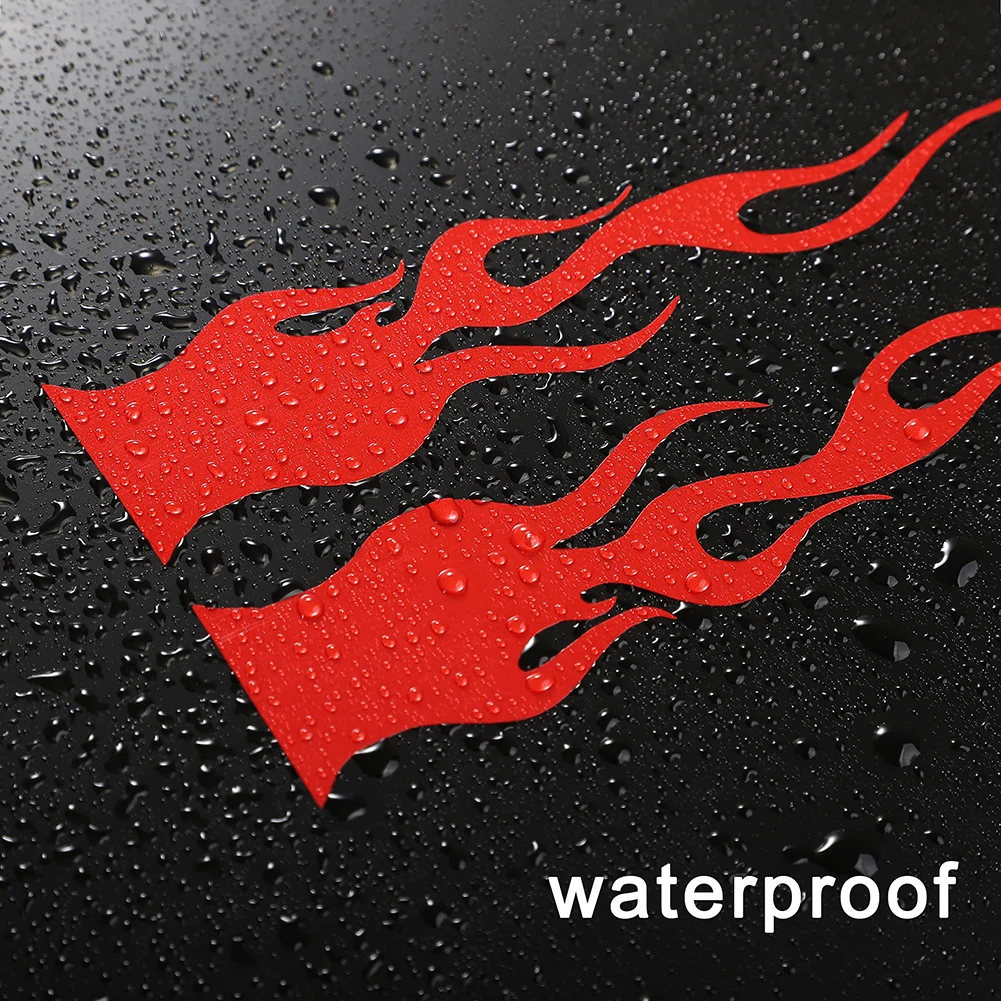 4 Pcs Vinyl Based Flame Reflective Sticker for Car Racing Laptop Skateboard Decal Waterproof and Peel Resistant