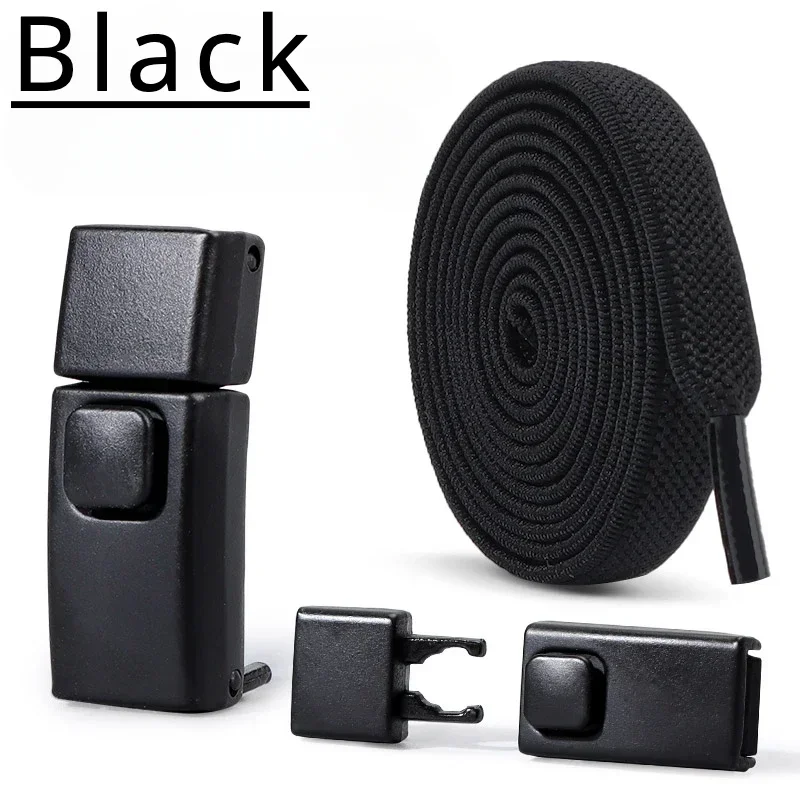 8 mm 2024 Schnürsenkel ohne Krawatte, Press-Lock-Einsatz, feste Schnürsenkel ohne Krawatten, elastische Schnürsenkel, Sneaker, für Kinder und Erwachsene, flache Schnürsenkel für Schuhe